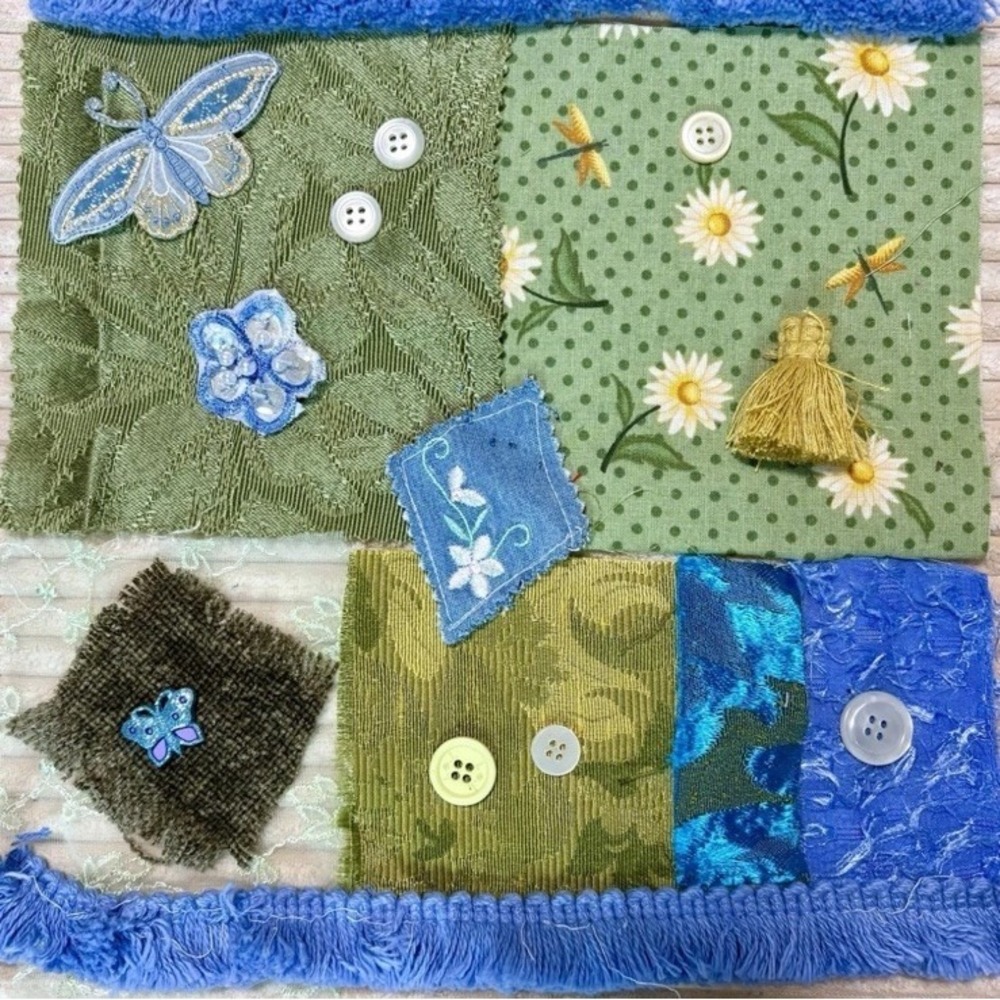 Slow‎ Stitch Junk Journal Kit Craft Sewing Crochet Vintage Fabric Lace #15
